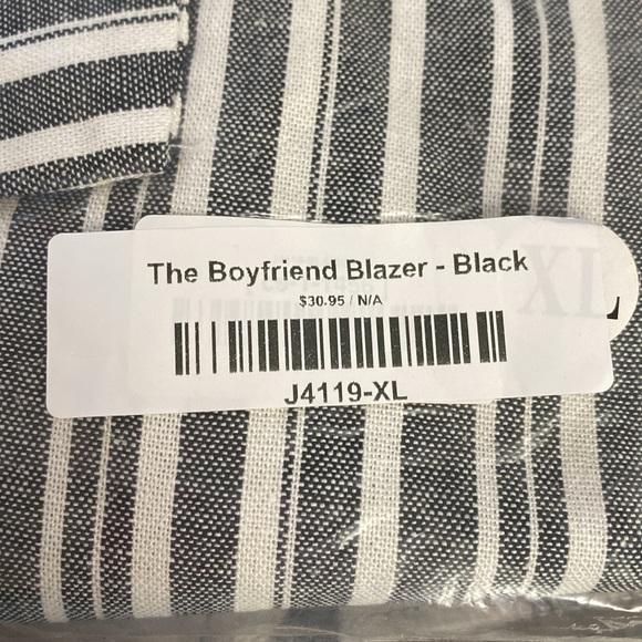 Women’s Blazer - Size XL - Black & Cream Striped NWT - Picture 6 of 6